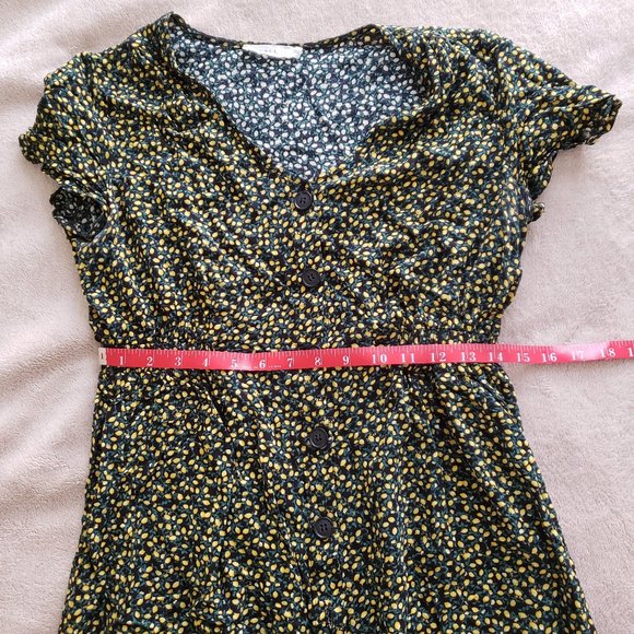 Lemon Print Button Up Mini Dress with Pock… - Picture 8 of 8
